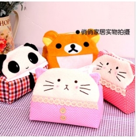 Cartoon animals  tissue extraction cute plush paper towel sets of car paper towel box 