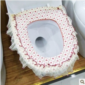 Bud silk rural toilet set of toilet seat sit and sleeve and shroud toilet mat 