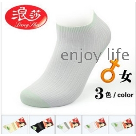 077894 LangSha female sox combed cotton ship leisure female sox L022 thin cotton socks 