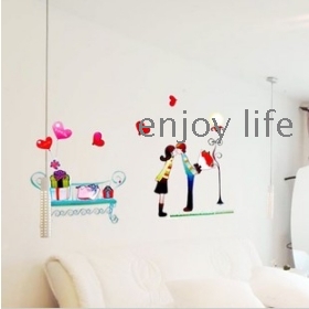  household sweet lovers wall to stick the sitting room the bedroom bed romantic house full wall to stick/wall C103 