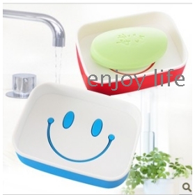 Creative husstand hao feng tegneserie smilende ansigt dobbelt soap box / fashion C595 sæbe
