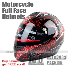 Full face helmet Motorcycle helmet Motor helmet ABS material for sports(MH-12001)-Celtic Warrior black red