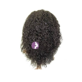 12 " peruca encaracolada Índia peruca peruca curta completo ao vivo do cabelo humano completo lace # 1B