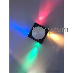 Φωτιστικό τοίχου μαύρο τετράγωνο LED 3 watt RGB (κόκκινο, κίτρινο, πράσινο, μπλε)