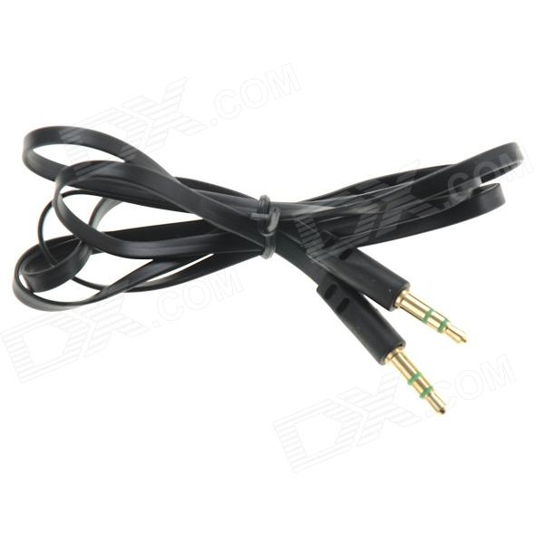 3.5mm Male to Male Flat Audio Cable - Black (100cm) SKU:203620