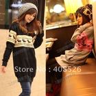 Women Korea Fashion Deer Printing Long Sweatshirt Cotton Jacket Top/Coat free shipping 3284