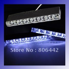 New 2pcs White 6 LED Universal Car LED Light Aux DRL Daytime Running Free Shipping