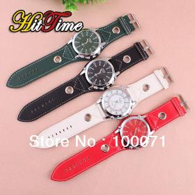 Fashion Stainless Steel Back PU Leather Band Analog Wrist Watch for women [23169|99|01]