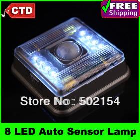 Free Shipping With Post With Factory Cheap Cost Price 8 LED Night Light Lamp PIR Auto Sensor Motion Detector