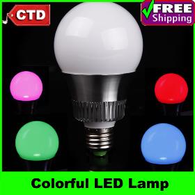 AC 85-265V RGB LED Lamp 10W E27 LED Bulb Lamp with Remote Control LED Lighting, Free Shipping