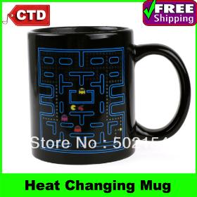 Free Shipping Novelty Pac Man Heat Changing Sensitive Mug