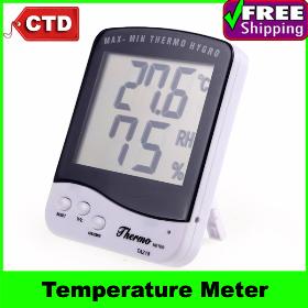 TA218 Digital LCD Indoor Temperature Meter Hygrometer Thermometer Clock, Free Shipping