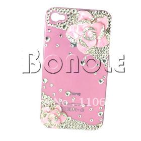 Nyaralás eladó! Új aranyos Camellia Fúró Édes Skin Hard tok iPhone 4 / 4S