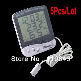 5Pcs/Lot Крытый Цифровой термометр гигрометр TH218A / B часы белого Бесплатная доставка TK0441