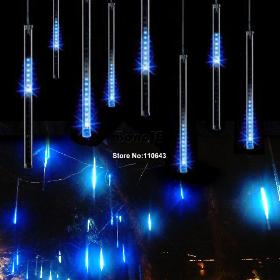 New 50CM Meteor Shower Rain Tubes LED Light For Christmas Wedding Garden Decoration Lighting 100-240V/EU Blue 1327