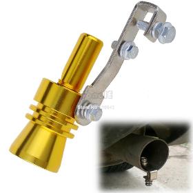 New Universal Golden Car Sound Exhaust Muffler Pipe Whistle / Blow-off BOV Simulator Whistler Size XL 19571