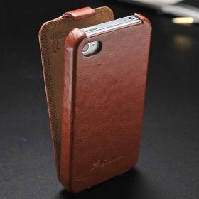 DHL Retro Luxury PU leather Flip case for iphone 4 4s New arrival FASHION logo, brown black white, 100 pcs/lot
