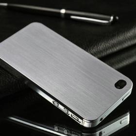 DHL Hot 0.3mm Thin Brushed Aluminum case for iphone 4 4s New Arrival Hard back cover, Mesh Gridmetal 2 styles 300 pcs/lot