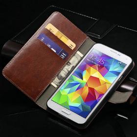 Luxury Wallet Stand Design PU Leather Case for Samsung S5 i9600 Phone Bag Cover 10 pcs/lot