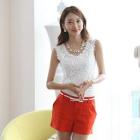 2014 new women knitted cotton lace spaghetti strap vest ladies plus size basic sleeveless lace tank top shirt