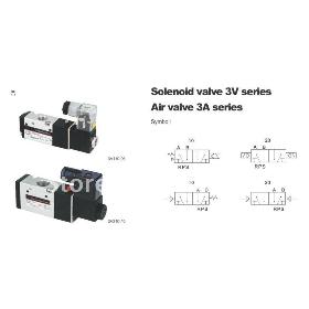 3V310 -10 2Position AC 220V 3Port 3/8 " BSP יחיד סולנואיד פניאומטיים האוויר Valve