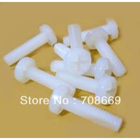 100pcs M4 x 30mm x 0.7mm Cross Cylinder Cap Nylon Screw Standoff PCB