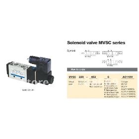 MVSC220-4E1 110V AC 5Port 2Pos 1/4" BSP Solenoid Air Valve Single Coil Led