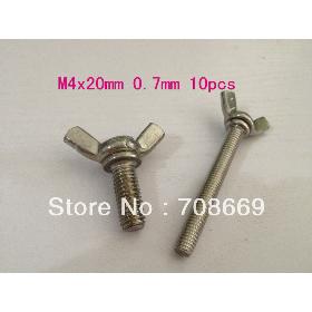 10pcs Metric M4x20mm 0.7mm Pitch Stainless Steel Wing Bolt Butterfly Bolt Screw