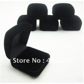 Free P&P 6ps Velvet Ring Box Jewelry Display Box Suare Black 6ps/set