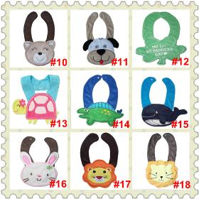 T027 Style 10-18 Animal style Cotton Kid bibs Infant saliva towels Waterproof infant bibs 1-9 Free shipping