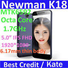 Free shipping! Newman K18 MTK6592 1.7GHz Octa Core Slim phone 2GB 16GB ROM 5.0