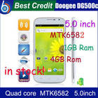  Doogee DG500C MTK6582 Quad core Android 4.2 Cell phones1.2Ghz 13MP WCDMA 3G support OTG 1GB 4G ROM In stock/Eva