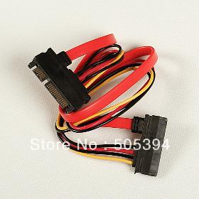 15+7 Pin Male to Female M/F SATA Data Power Cable Cord 8330 free shipping