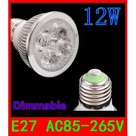 DHL Free shipping 100PCS E27 Dimmable 12W 4x3W CE Rohs warm cool white 960LM LED Lamp spot lighting 80W 220V 110V 240V