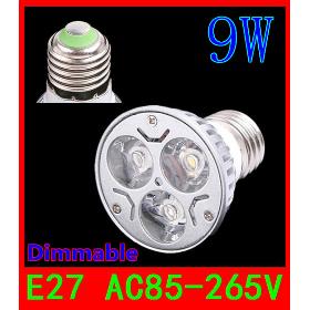 12PCS E27 9W Dimmable 3x3W warm cool white 810LM High Power LED Lamp spot lighting 60W 220V 110V 240V 15 30 45 60 90 120 degrees
