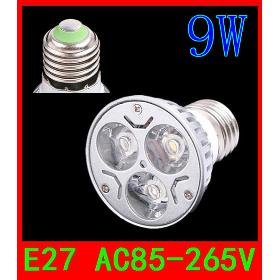 10PCS E27 9W 3x3W warm cool white 810LM High Power LED Lamp spot lighting 60W 220V 110V 240V 15 30 45 60 90 120 degrees