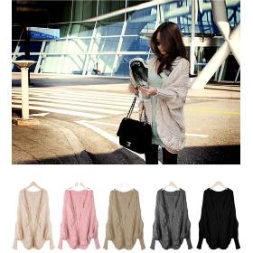 HOT SALE!!!!5 Colours New Lady Loose Warm Sweater Coat Wool Knit Cardigan Batwing Outwear Free Shipping W4242