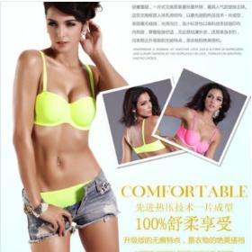 Free shipping 2 colors hot sale Seamless bra one piece bra 1/2 cup W5115