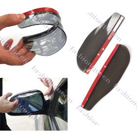 Nuevo plástico flexible elegante espejo retrovisor del coche Lluvia Sombra Guardia agua parasol Shade Escudo Negro coche espejos 4189