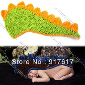 New Cute newborn crochet Infant Beanie Kids knitted hats Crochet hat Dinosaur Styles Photo Prop 13813