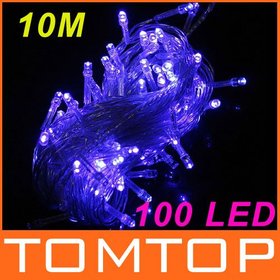Blue led string with 100 LED 10m 8 modes display led String Light Party Wedding Chirstmas lighting free shipping