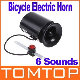 5pcs/lot 6 Sounds Black Bicycle Electronic Bell Alarm Siren Horn Loud Speaker H8200 Freeshipping Dropshipping Wholesale