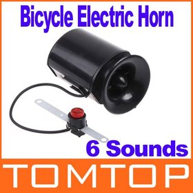 6 Sounds Black Bicycle Electronic Alarm Bell Siren Horn Loud Speaker H8200 Freeshipping Dropshipping Wholesale