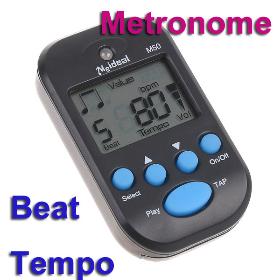 LCD display Digital Clip Beat Tempo Mini Metronome White / Black for Piano Guitar Accessories with Retail Package Free Shipping