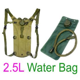 2.5L Portable outdoor sports riding Hiking Climbing TPU Hydration System Bladder Backpack Water Bag carrier Army Green