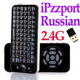 iPazzport Brand Russian Mini Keyboard 2.4G Wireless with Fly Air Mouse IR Learning Remote for Computer PC Tablet Free Shipping