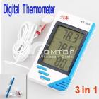 10pcs/lot ,3 in 1 Digital LCD Display Temperature Humidity Tester Clock Hygrometer Thermometer,freeshipping wholesales