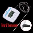 White Digital LCD Timer & Thermometer Alarm Cooking Kitchen BBQ Food TA-238, Freeshipping Dropshipping