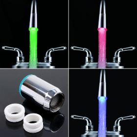 Durable Pure Copper Glow Temperature Sensor Water Stream LED Faucet Tap 10pcs/lot , H4719 freeshipping, wholesale