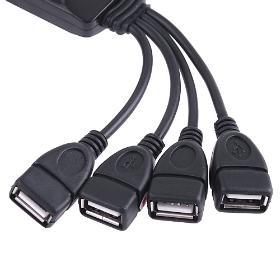 Alta velocidad de 4 puertos Mini USB 2.0 HUB real 4 -in - 1 Cable , 3pcs/lot , envío libre + al por mayor